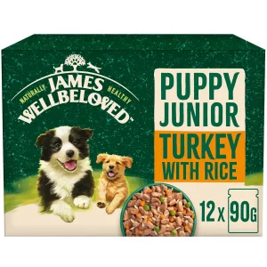 James Wellbeloved Puppy Turkey Pouch 12 x 90g