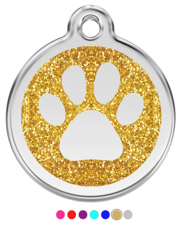 Pawprint Glitter  Pet Tag Medium - Image 2