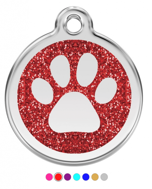Pawprint Glitter  Pet Tag Medium - Image 3