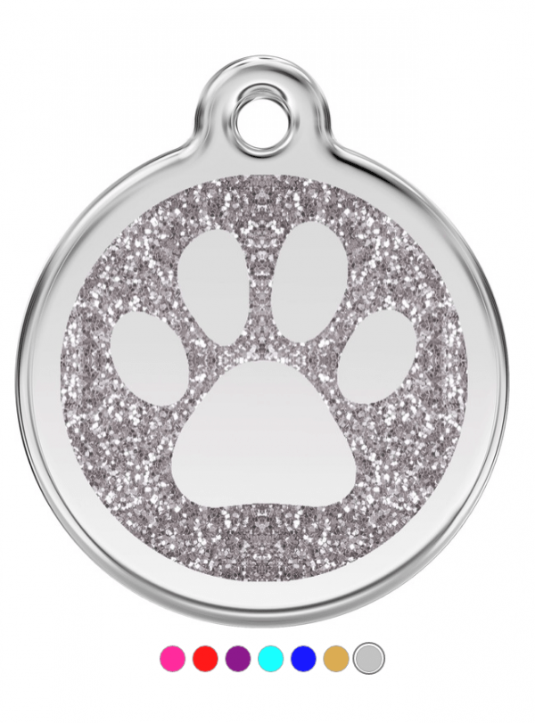 Pawprint Glitter  Pet Tag Medium - Image 4