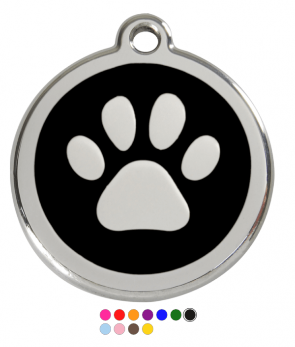 Pawprint Enamel  Pet Tag Medium